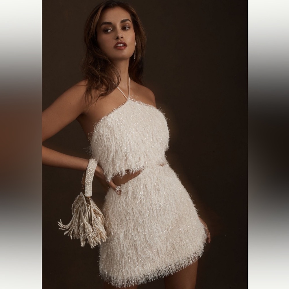 BHLDN White Confetti Mini Dress
